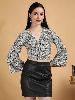 KOTTY Casual Printed Women Black, White Top
