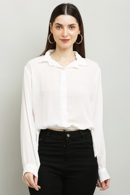 ColorMeGorgeous Casual Solid Women White Top