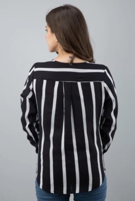 Suiwal’s Casual Striped Women Black Top