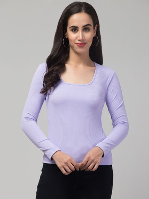 Tanushk Casual Solid Women Purple Top