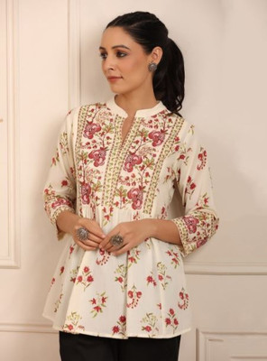 Cavercha Casual Printed Women White Top