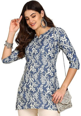 Jagvi Casual Printed Women Blue, White Top