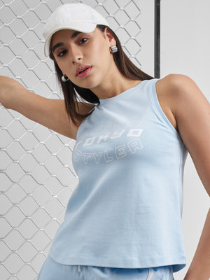Tokyo Talkies Casual Printed Women Blue Top