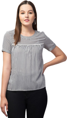 RIHANI FAB Casual Striped Women Grey Top