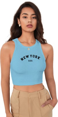 TeeWink Casual Printed Women Light Blue Top