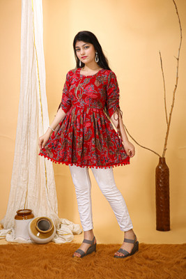ATHARVFASHION Formal Printed Women Red Top