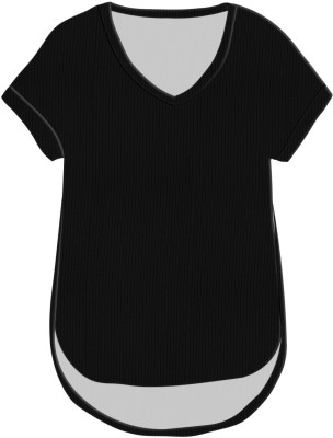 jovo Casual Solid Women Black Top