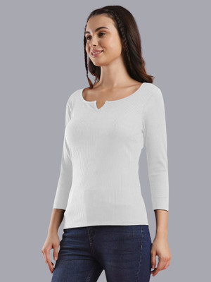 Kashonaa Casual Solid Women White Top