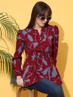 Sheetal Associates Casual Printed Women Maroon Top