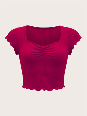 Nalax Designs Casual Solid Women Pink Top