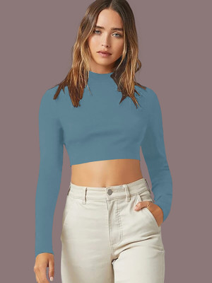 NAVYANKAA Casual Solid Women Light Green Top