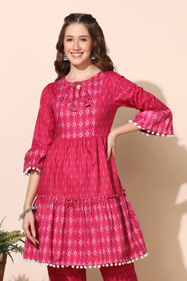 Moda Rapido Casual Printed Women Pink Top