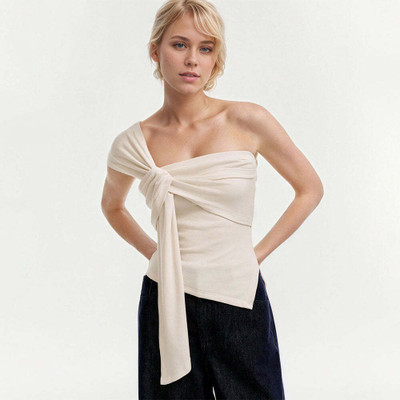 OUTZIDR Party Solid Women Beige Top