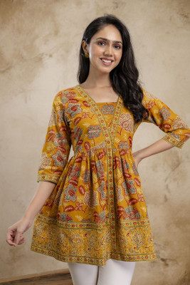 Stylum Casual Floral Print Women Yellow Top