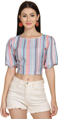 Leriya Fashion Casual Tie & Dye Women Multicolor Top