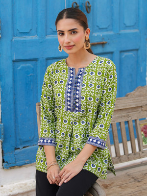 Rain & Rainbow Casual Printed Women Multicolor Top