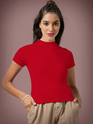 Dream Beauty Fashion Casual Solid Women Red Top