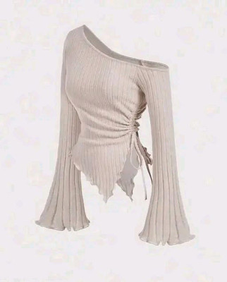 SUKARMI Casual Self Design Women Beige Top