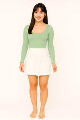 SUGARCANNE Casual Solid Women Green Top