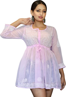 myplusfashion Casual Embroidered Women Pink Top