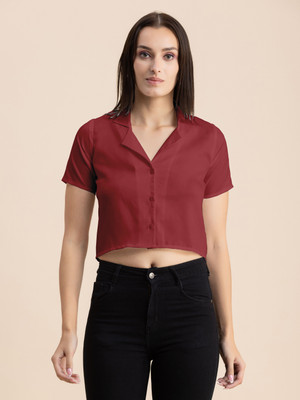 moomaya Casual Printed Women Maroon Top