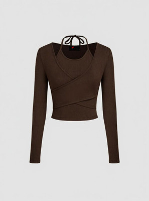 Istyle Can Casual Solid Women Brown Top