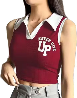 Fashionown Casual Printed Women Maroon Top