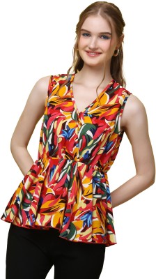 POPWINGS Casual Floral Print Women Red Top