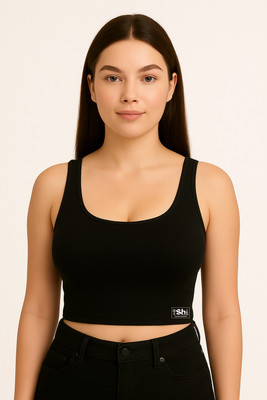 Shyam Hosiery Casual Solid Women Black Top