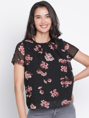 DRAAX fashions Casual Printed Women Black, Pink, White Top