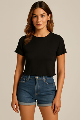 Blueribon Casual Striped Women Black Top