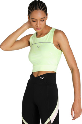 PUMA Casual Printed Women Yellow Top