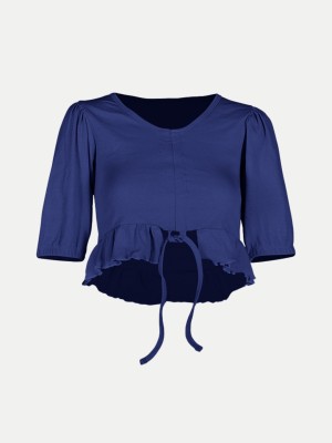 radprix Casual Solid Women Dark Blue Top