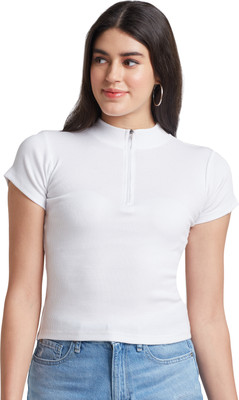 Roama Casual Self Design Women White Top