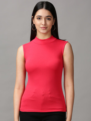 SHOWOFFFF Casual Solid Women Red Top