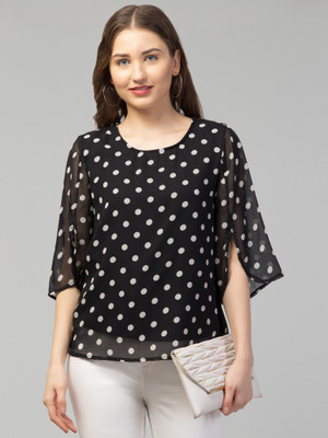 My Swag Casual Printed Women Black Top