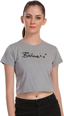 ANURUPAM FASHION Casual Printed Women Grey Top