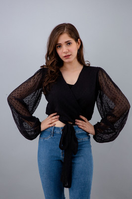 all about you Party Self Design Women Black Top