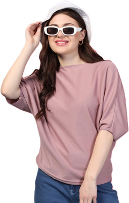 Rahi Trendz Party Self Design Women Pink Top