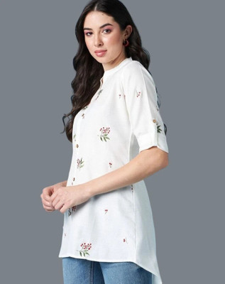 VRUGAM Formal Embroidered Women White Top