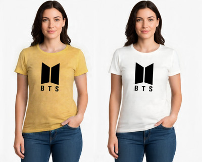 Blueribon Casual Solid, Printed Women Yellow, White Top