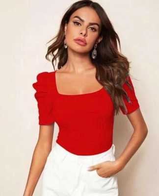 Rajovati Casual Solid Women Red Top