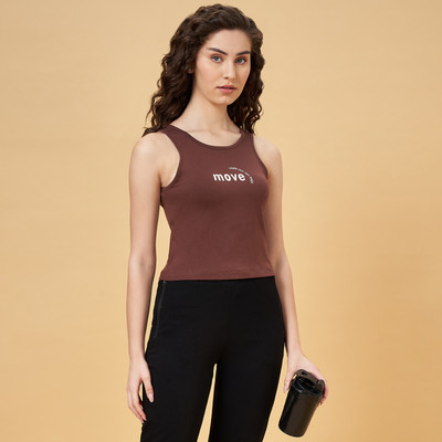 Ajile By Pantaloons Casual Printed Women Brown Top