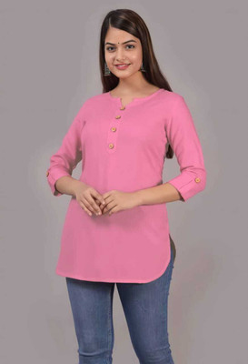 kair Casual Solid Women Pink Top