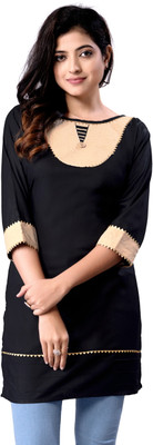 Bharat Origin Casual Solid Women Black Top