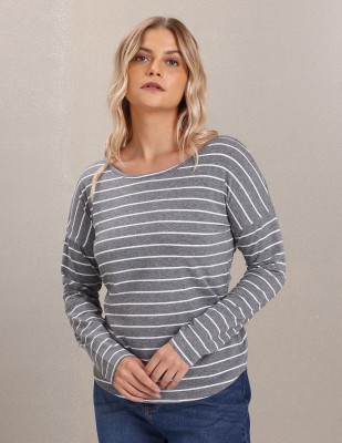 U.S. POLO ASSN. Casual Striped Women Grey, White Top