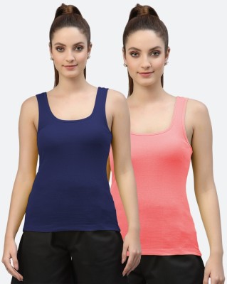 FBAR Casual Solid Women Blue, Pink Top