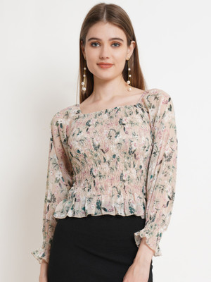POPWINGS Casual Printed Women Multicolor Top
