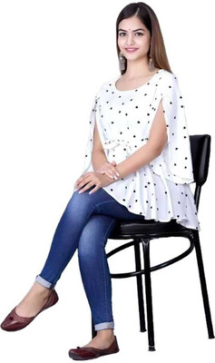 GURRA Casual Printed Women Black Top