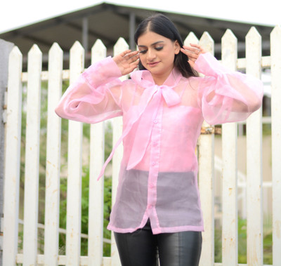 ziyeberry Casual Solid Women Pink Top